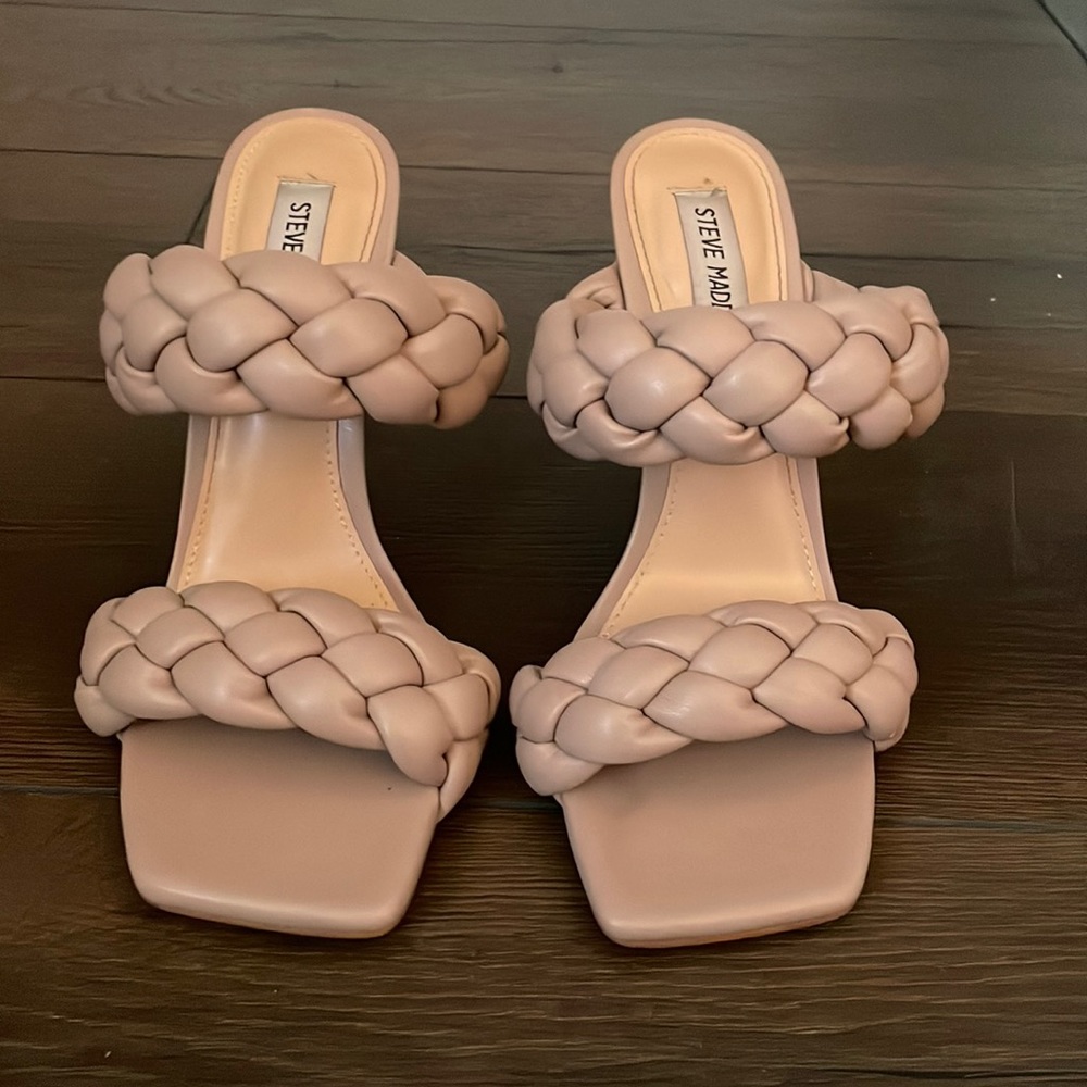 Kenley Braided Square Toe Taupe Heel